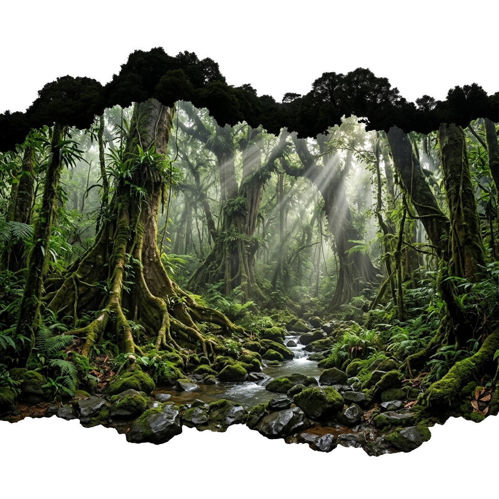 Rừng nguyên sinh Nâm Nung xanh tốt bao quanh thung lũng