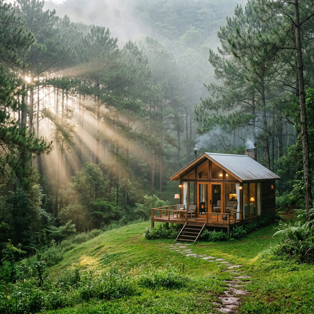 Đồi thông và triền cỏ vùng Đắk Song, tỉnh Lâm Đồng — cảnh quan cho homestay nghỉ dưỡng